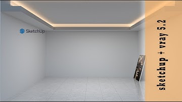 How to make false ceiling and strip light ... sketchup + vray 5.2