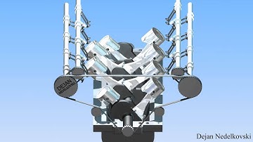 V8 Engine Animation in Autodesk Inventor