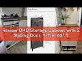 Review OKD Storage Cabinet with 2 Sliding Door, 7-Tier 62" Tall Farmhouse Entryway Shoe Cabinet, Fre