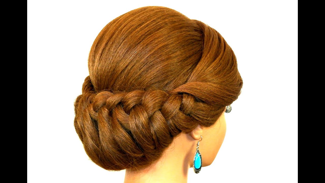 Braided Updo Hairstyle For Medium Long Hair YouTube Braided Updo Hairstyle For Medium Long Hair YouTube