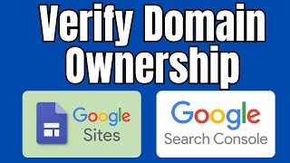 Google Sites: Verify Domain Ownership in Google Search Console