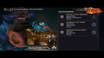 Warframe Steel Path Incursion Zeugma (Phobos) Mission Survival level 115-125