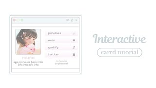 cute interactive carrd tutorial - cr hyunico