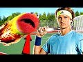 Elmo Vs a Professional Tennis Player!?