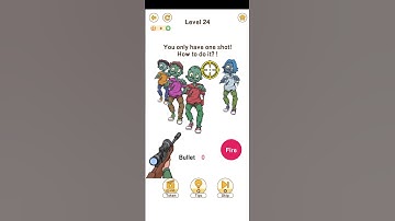 Brain go 2 games level 24 and you only have one shot how to do it 🔫