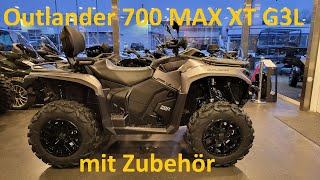 Can-Am Outlander 700 MAX XT G3L MJ 2024 mit Zubehör : Box,Reling,Korb Handprotektoren