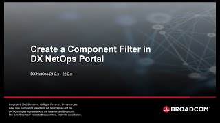 Create a Component Filter in DX NetOps Portal