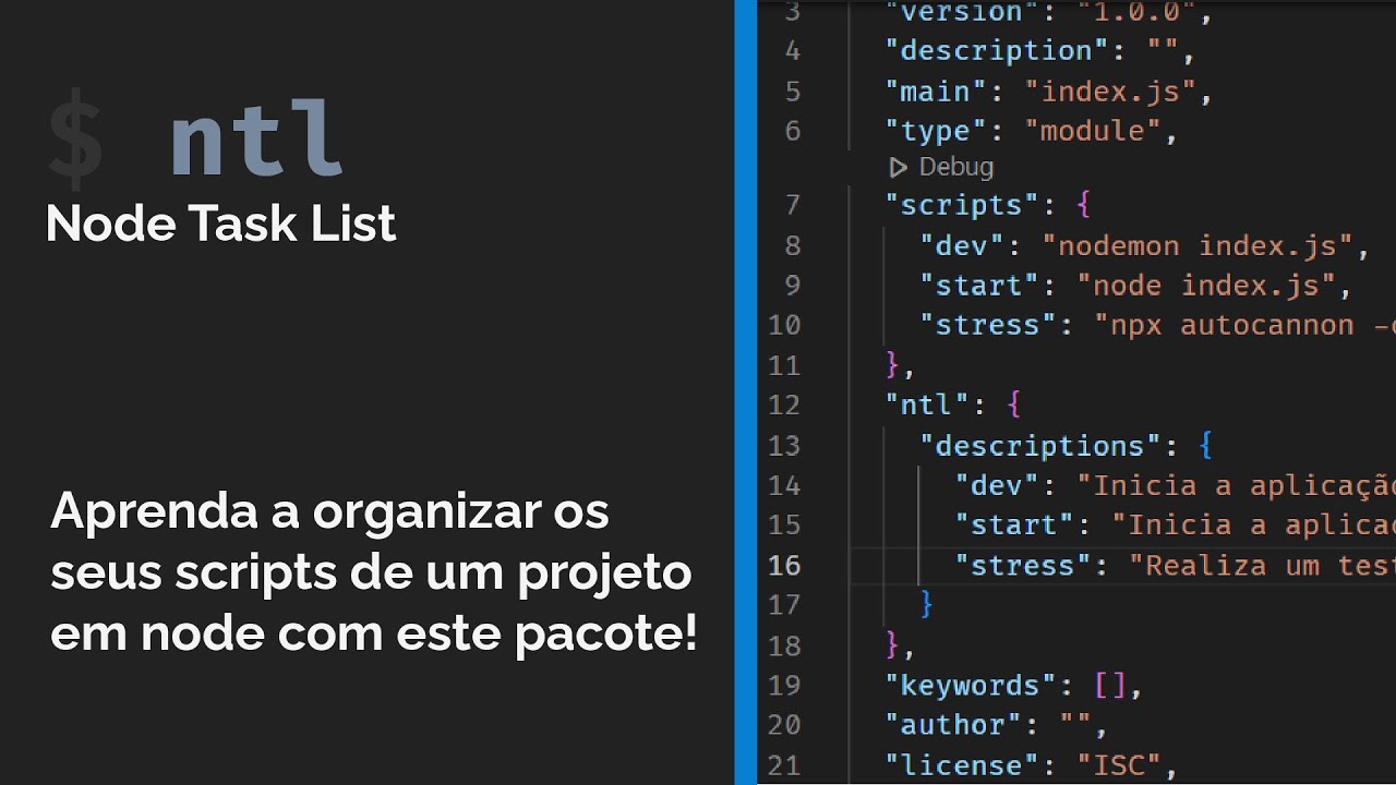 Node Task Organizando scripts com o ntl (Node Task List) - YouTube
