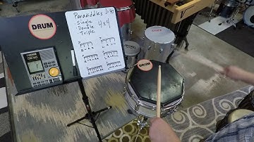 Single, Double, Triple Paradiddles 4X4 tempo 70