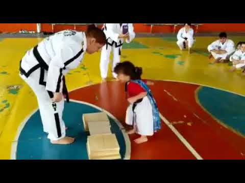 Funny Taekwondo Little girl