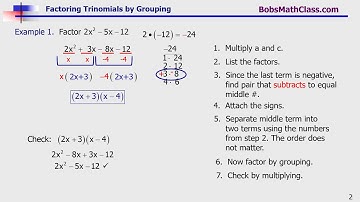 5.3 Factoring Trinomials by Grouping