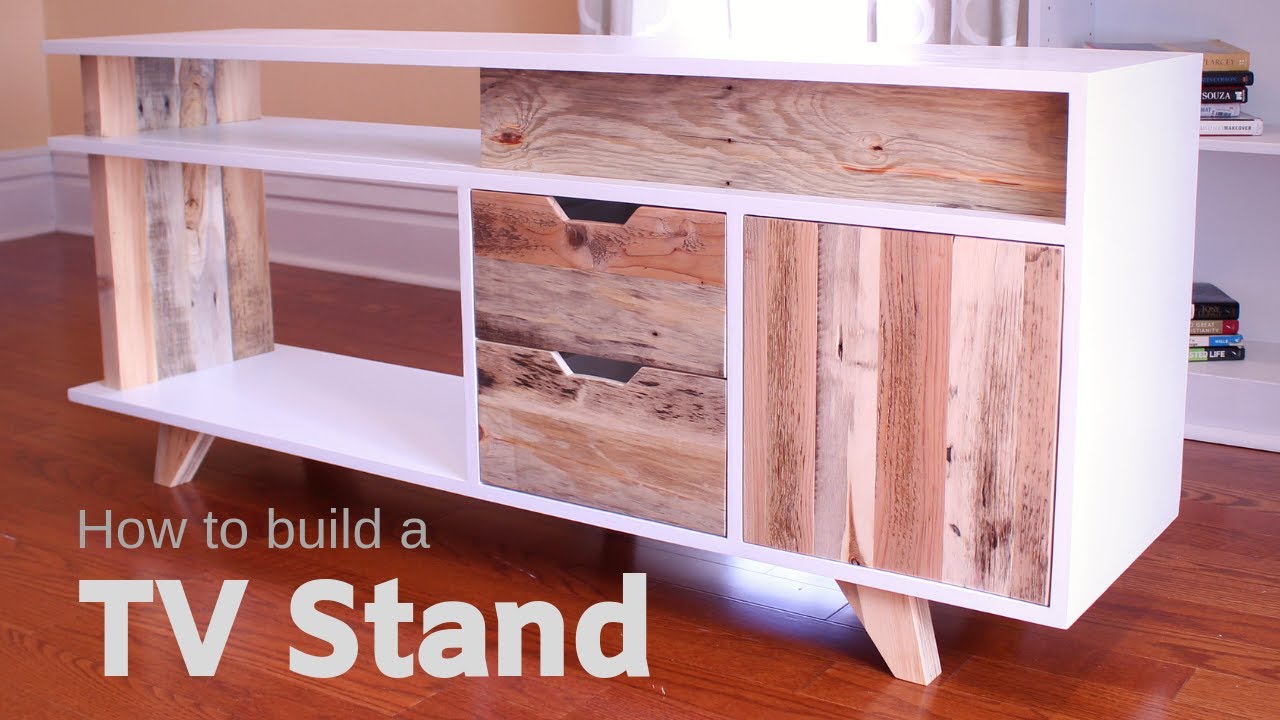 Diy Plywood And Reclaimed Pallet Wood Tv Stand / Media Console - How To  Make It - Youtube