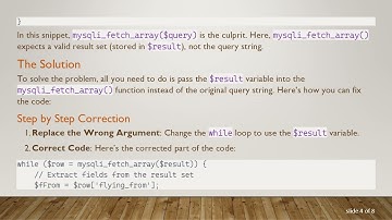 Fixing the mysqli_expects parameter 1 to be mysqli_result string given Error in PHP