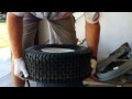 How to: Seating lawnmower tire bead using a 5 gallon bucket.