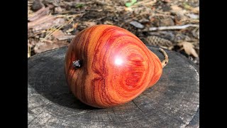 Turning a wooden pear