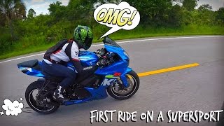 Girl Rides a GSXR Sport Bike For The First Time!