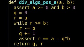Integer Division Algorithm - Python Code