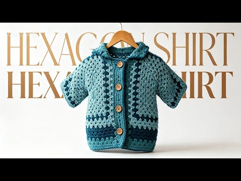 Crochet hexagon shirt tutorial for any age and size - YouTube