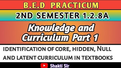 B.E.D. Course 1.2.8 A ।। Semester-2।। Knowledge and Curriculum Part 1।। Shakti Sir।।