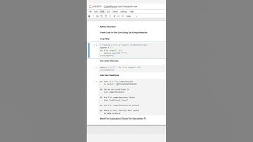 Python Shortcut: Create Lists in One Line Using List Comprehension | #Python #DataScience #Shorts