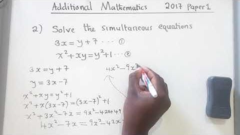 Solve the simultaneous equations