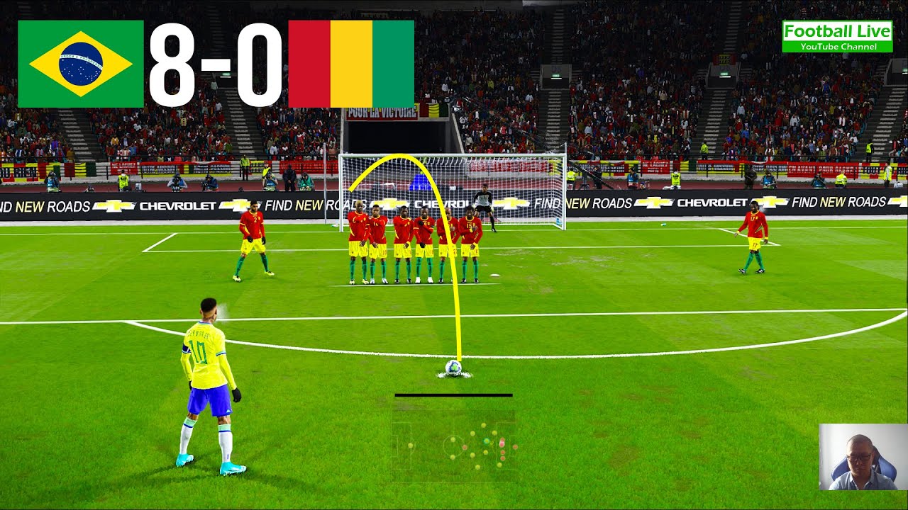 Brazil vs Guinea Neymar Free Kick Goal eFootball PES Gameplay