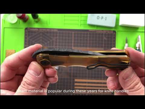 REV: Designer Collaboration – Amber Ultem Handle, DLC 154CM Blade | Shieldon OEM Showcase