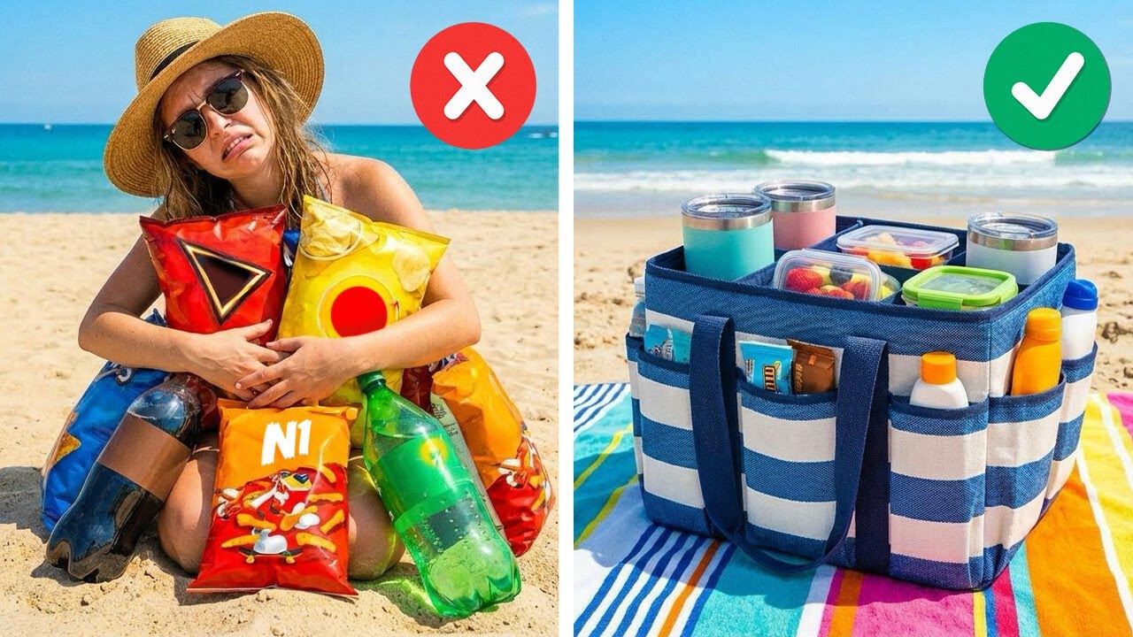 Ultimate Beach Picnic Hacks to Keep Sand Out & Drinks Cold! ❄️🏖️
