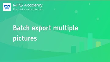 [WPS Academy] 2.6.7 Excel: Batch export multiple pictures