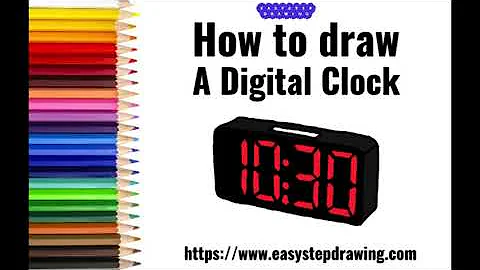 How to draw Digital Clock in easy steps | #easystepdrawing #digitalclock