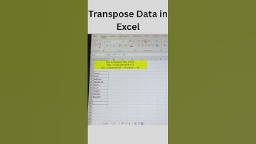 Transpose Data in Excel #excel #like #share #subscribe #excelshortcuts #viralshort #transpose