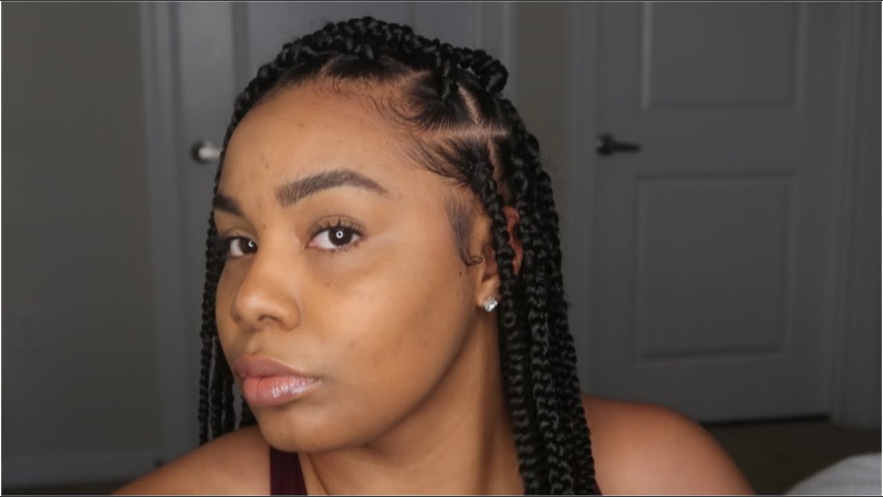 PROTECTIVE STYLES//BOX BRAIDS TUTORIAL//RUBBER BAND METHOD - YouTube