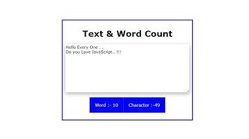 Create a Word and length Counter in HTML CSS and JavaScript | Word & Character Counter