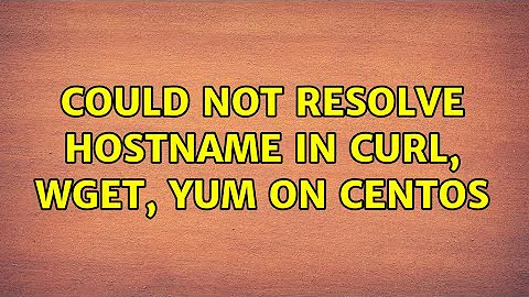 Could not resolve hostname in curl, wget, yum on Centos