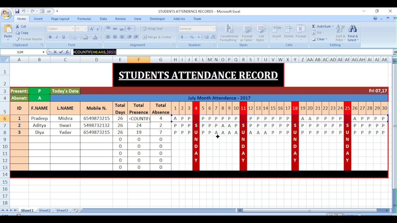 14-attendance-sheet-in-excel-with-formula-most-complete-formulas
