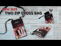 DIY SMARTPHONE CROSS BAG/ Mini cross bag/ 2 zipper pouch bag/ sewing tutorial/ Free pattern