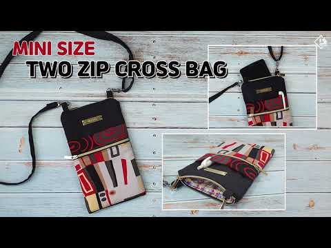 DIY SMARTPHONE CROSS BAG/ Mini cross bag/ 2 zipper pouch bag/ sewing tutorial/ Free pattern