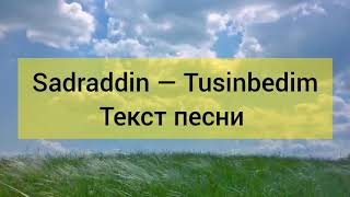 Sadraddin — Tusinbedim сен маған ұнайсың текст песни сөздігі сөздері текст слов караоке karaoke