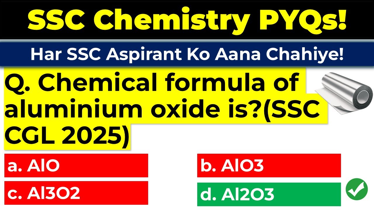 SSC Chemistry PYQs | Questions Most Aspirants Get Wrong