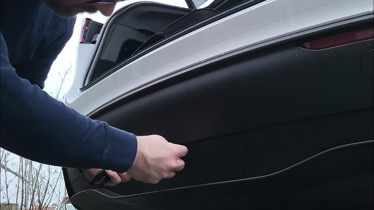 Tesla Model Y trailer hitch cover removal with plastic bike tyre tool YouTube