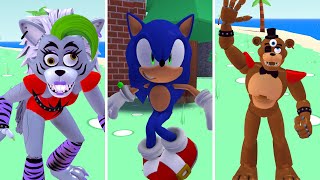 SONIC MEGA PUNCH ALL FNAF Security Breach NEW ANIMATRONICS INTO STATUES ON BONEWORKS !
