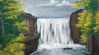 Lukisan Air Terjun Di Hutan | Waterfall Painting screenshot 5
