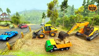 Highway Road Construction Simulator 2021 - Mega Machines Transporter - Android Gameplay screenshot 4