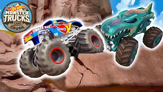 Rescue Mission to Save Monster Trucks After Big Earthquake  | Hot Wheels