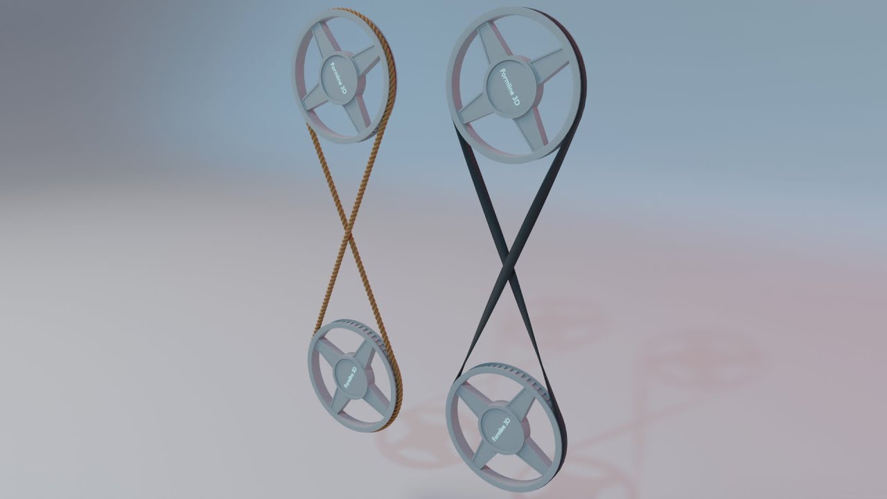 #002 Cross Belt Drive - 507 Mechanical Movements 3D Animation