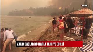 Bodrum'da vatandaşlar botlarla tahliye edildi