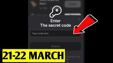 Treasury Secret Code 21-22 March | The Secret in the Dark Treasury Secret Code | Treasury Airdrop
