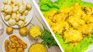 Грибы запеченные с мясом и сыром в духовке - быстрый рецепт на скорую руку Грибы запеченные с мясом и сыром в духовке - быстрый рецепт на скорую руку