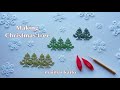 「 クリスマスツリー」のモチーフを作る タティングレース  Tatting lace Making the Christmas tree motif