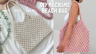DIY | Macrame Beach Tote bag tutorial | Bolsa de macrame | 마크라메 가방